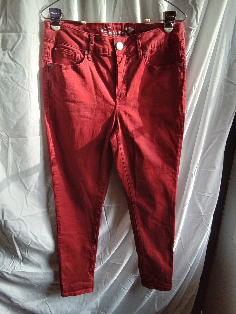 Seven7 Maroon Booty Shaper High-Waist Skinny Jeans 8‎